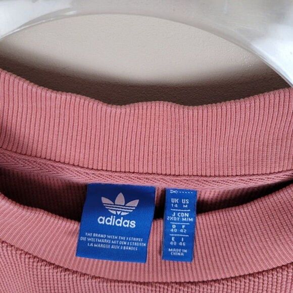 Adidas Originals Size M Thermal Sweatshirt With Pockets In Raw Peach Pink - Picture 12 of 12